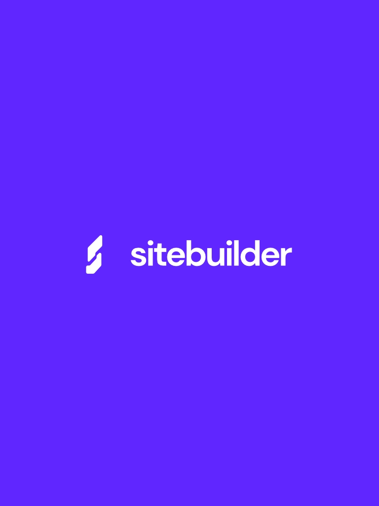 A logo for the app "Site Builder". Shows an icon resembling a letter "S" on the left and text reading "Site Builder" on the right